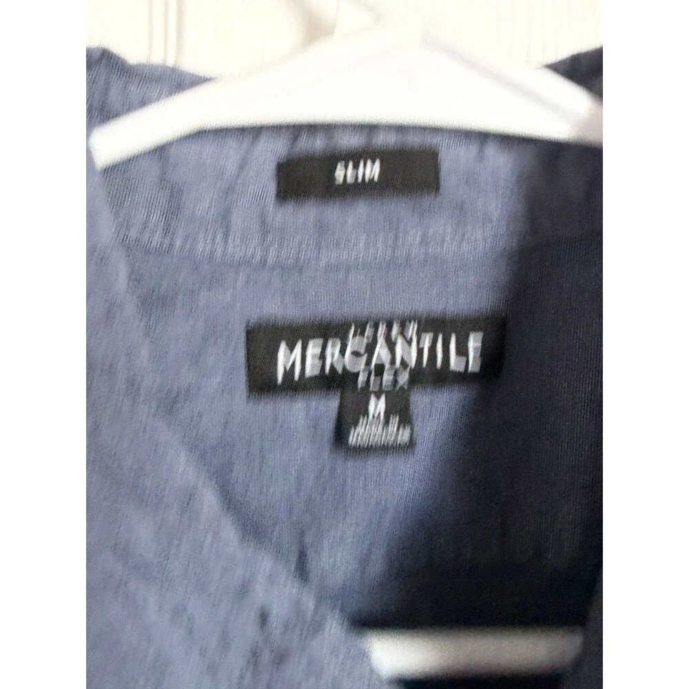 J.Crew Mercantile Flex Slim Button Down Shirt Mens Medium Blue Long Sleeve READ